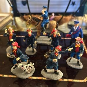 Lemax Village Collection, firefighters , policemen and Postman